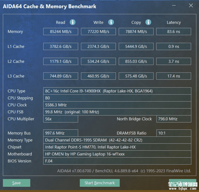 惠普OMEN暗影精灵10笔记本（i9 14900HX+RTX4060）评测，笔记本评测网（bjbpc.com）