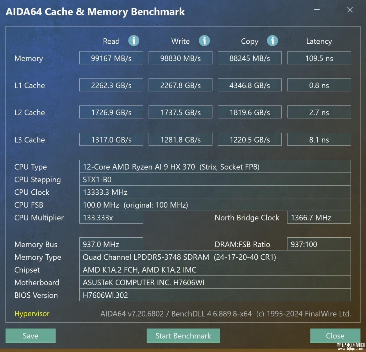 华硕ProArt创16 2024笔记本评测（AMD Ryzen AI 9 HX 370+RTX4070），笔记本评测网（bjbpc.com）