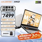 以旧换新能效补贴 COLORFIRE MEOW橘宝R16 24(R9-7845HX RTX4070）仅需5999.2元