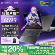 大屏游戏笔记本 七彩虹隐星P15 TA（i7-13650HX RTX4070 16G 512G）仅需5279.2元